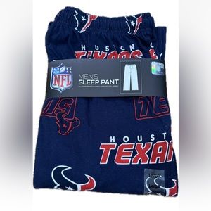 NWT Mens NFL Houston Texans Pajama Pants With Pockets- LARGE- NEW W/Tags